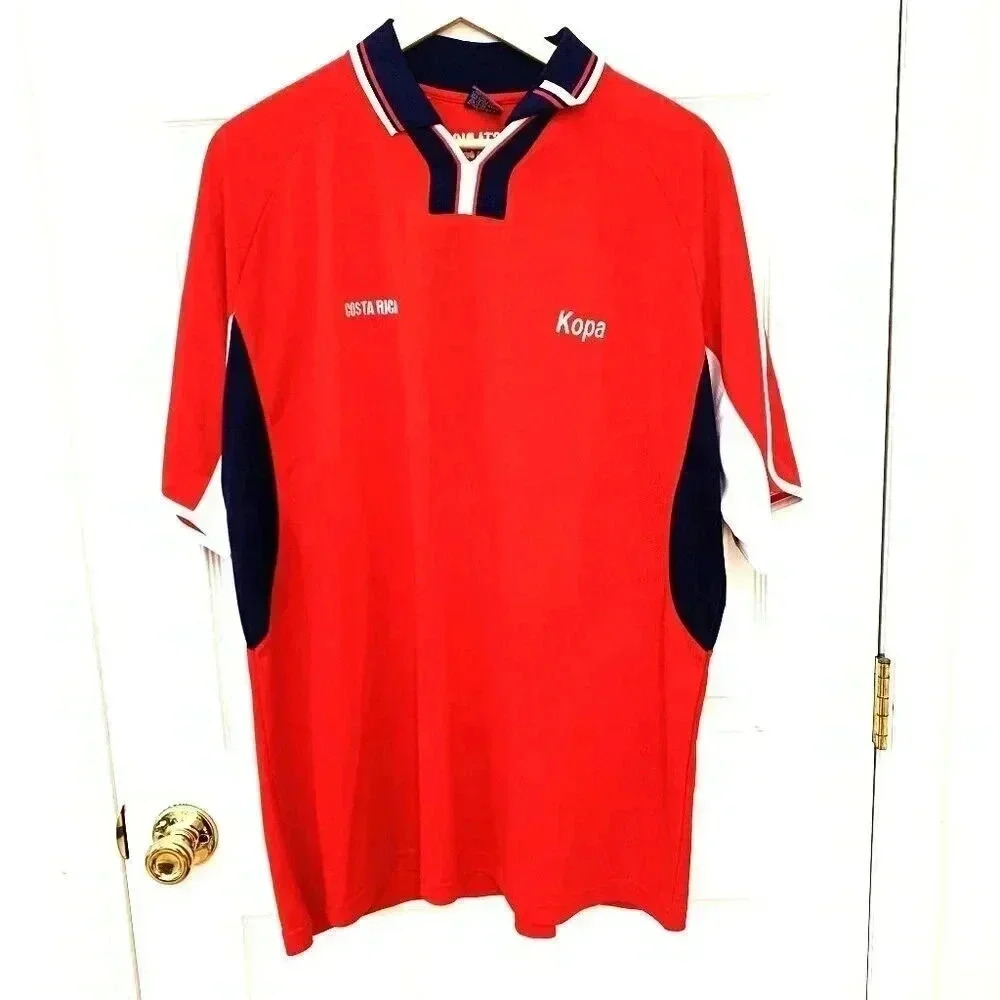 COSTA RICA World Cup Soccer Men Red Short Sleeve Polo Shirt XL Kopa